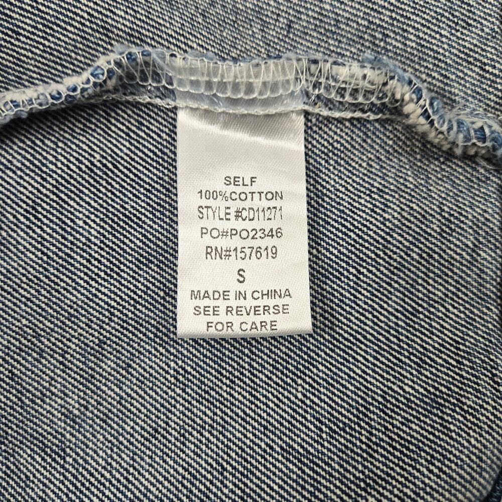 NWOT Cloud Ten Denim Overall Mini Dress Wide Adjustable Straps size Small (2-4) - Picture 11 of 16